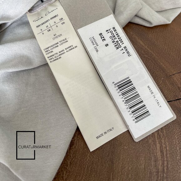 Rick Owens: Runway Aluminum Loose Rod Oyster Level T Shirt SS19 Babel - Picture 10 of 16